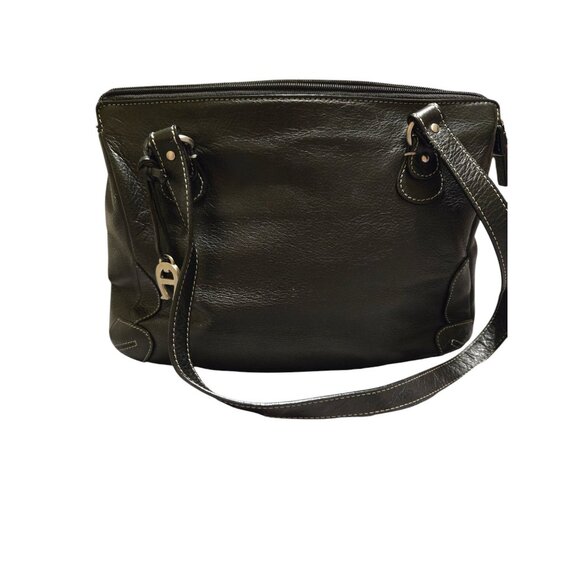 Vintage Etienne Aigner Black Leather Shoulder‎ Handbag Purse - Picture 4 of 9